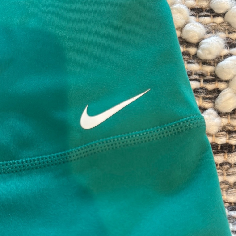 Nike Dri Fit Women's Teal Athletic Biker Shorts - woman’s size S - like new - Picture 3 of 6